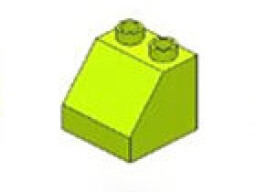 L-W Toys Junior Kostka 1x2 zkosená zelená